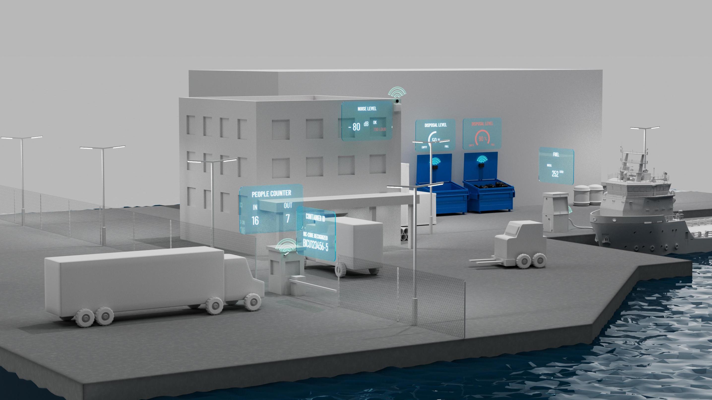 Illustrasjon av informasjonskilt på brygge